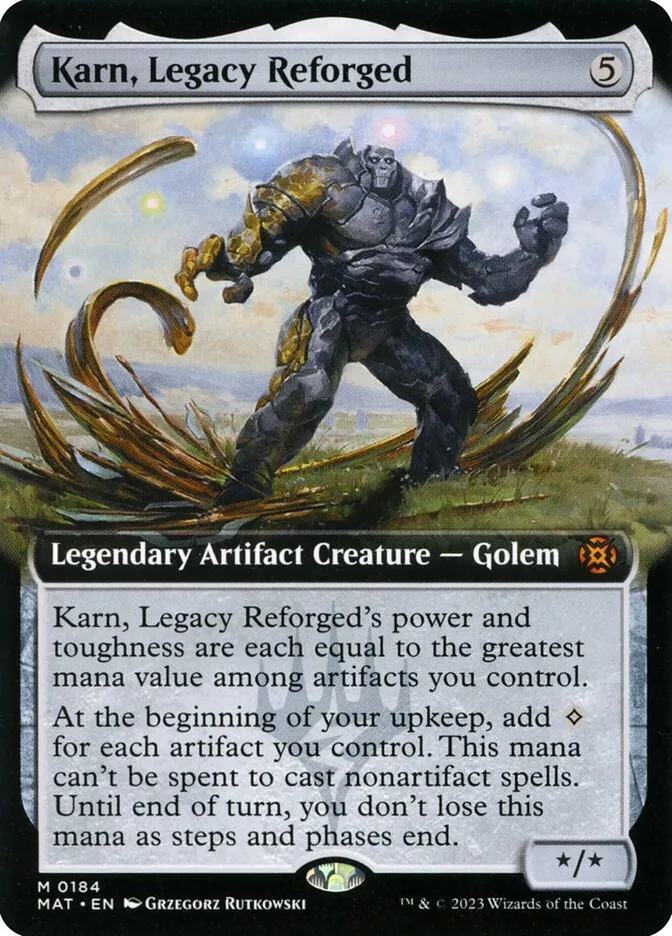 2023 March of the Machine: The Aftermath Karn, Legacy Reforged #184 mythic card image