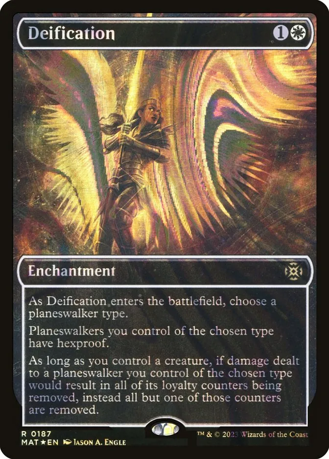 2023 March of the Machine: The Aftermath Deification #187 rare card image