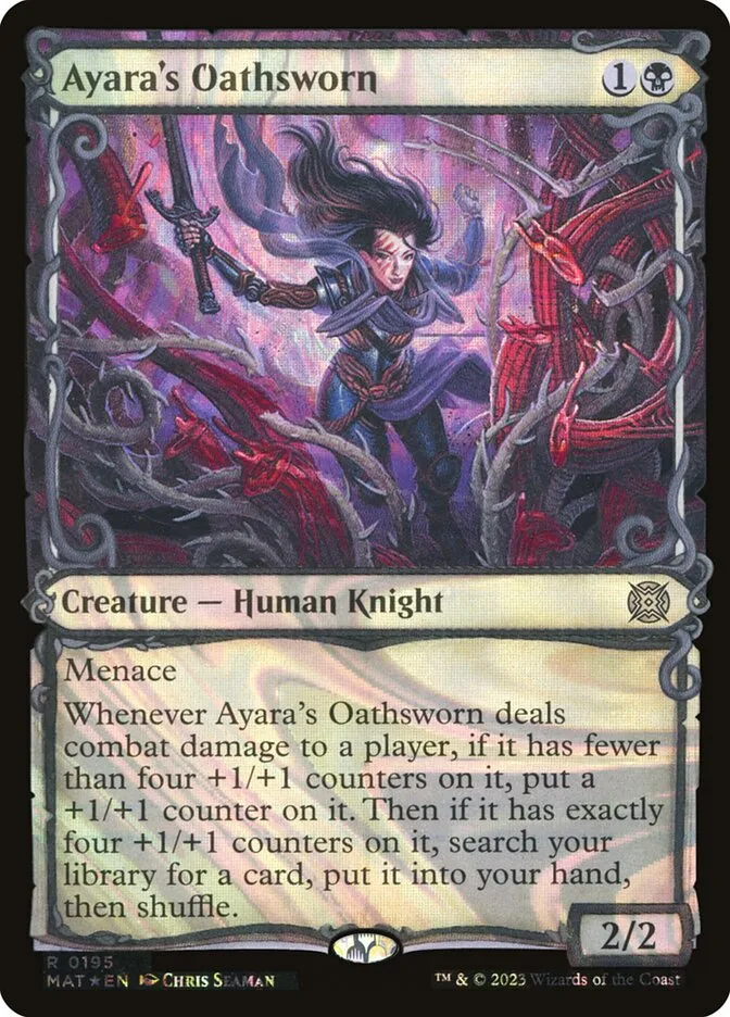 2023 March of the Machine: The Aftermath Ayara's Oathsworn #195 rare card image