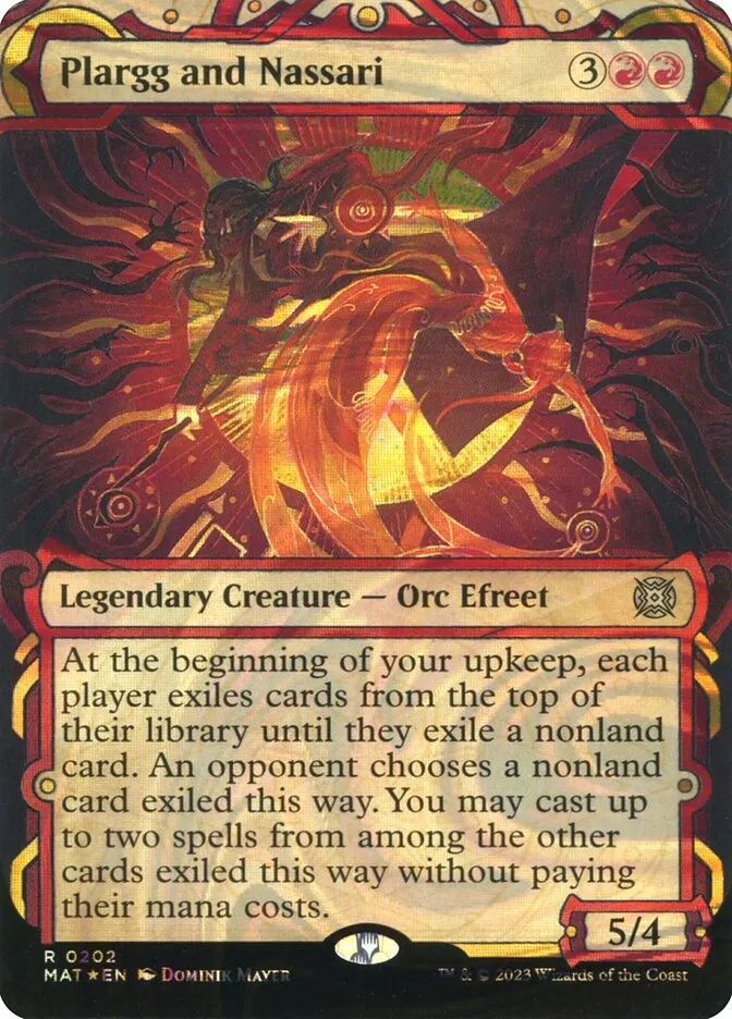 2023 March of the Machine: The Aftermath Plargg and Nassari #202 rare card image