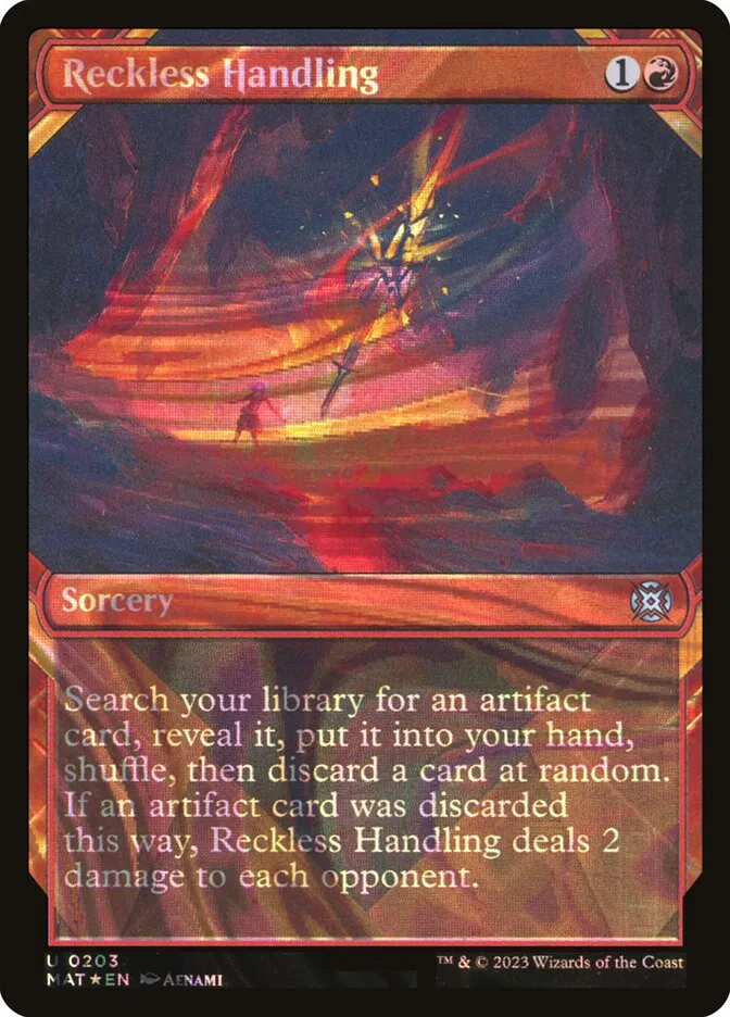 2023 March of the Machine: The Aftermath Reckless Handling #203 uncommon card image