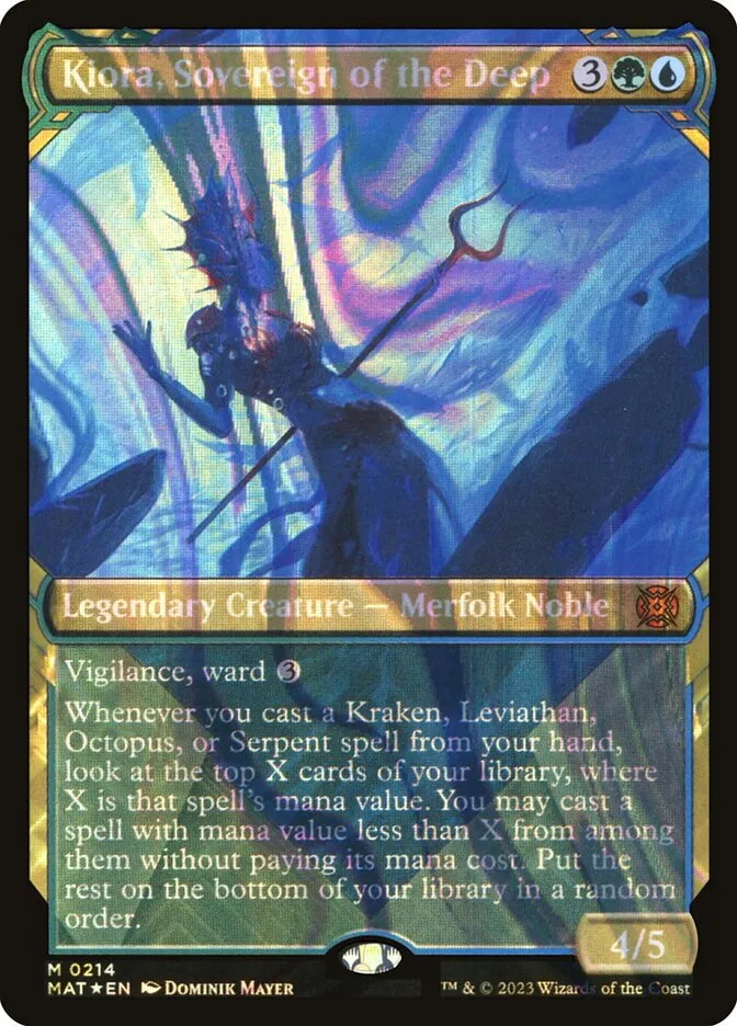 2023 March of the Machine: The Aftermath Kiora, Sovereign of the Deep #214 mythic card image