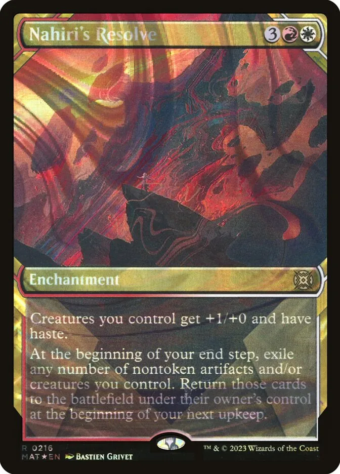 2023 March of the Machine: The Aftermath Nahiri's Resolve #216 rare card image