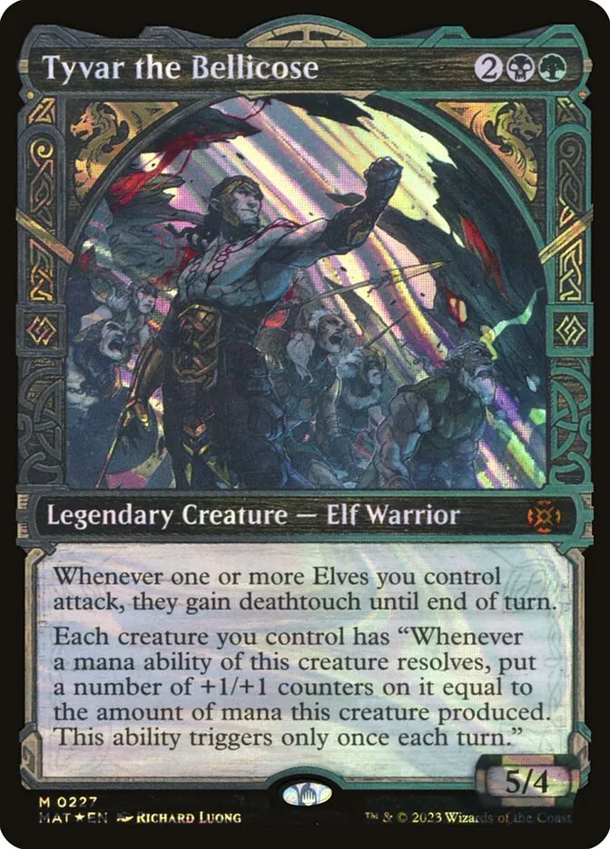 2023 March of the Machine: The Aftermath Tyvar the Bellicose #227 mythic card image