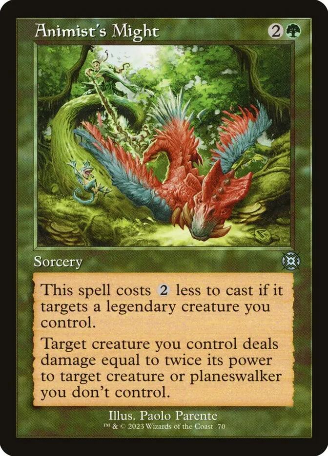 2023 March of the Machine: The Aftermath Animist's Might uncommon #70 uncommon card image