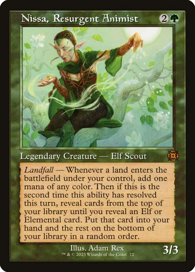 2023 March of the Machine: The Aftermath Nissa, Resurgent Animist #72 mythic card image