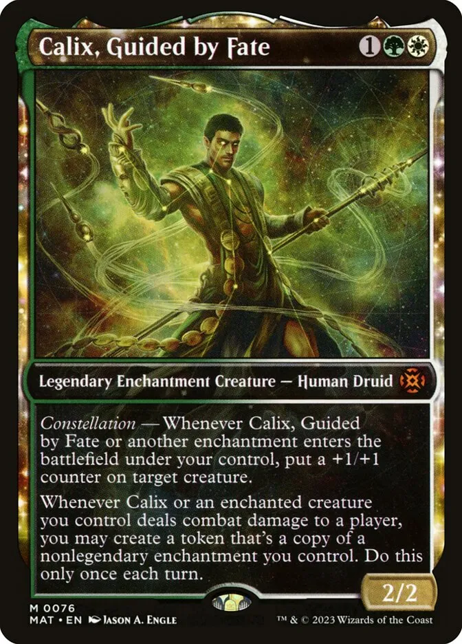 2023 March of the Machine: The Aftermath Calix, Guided by Fate mythic #76 mythic card image