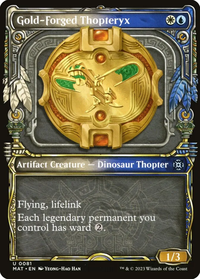 2023 March of the Machine: The Aftermath Gold-Forged Thopteryx uncommon #81 uncommon card image