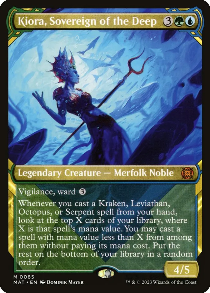 2023 March of the Machine: The Aftermath Kiora, Sovereign of the Deep mythic #85 mythic card image