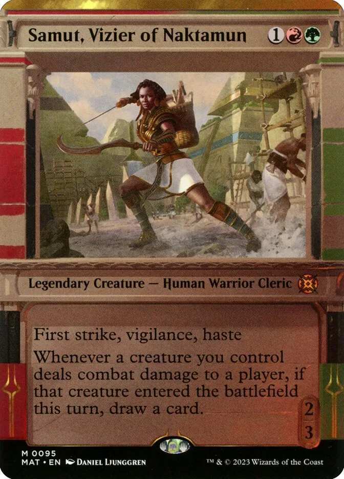2023 March of the Machine: The Aftermath Samut, Vizier of Naktamun mythic #95 mythic card image