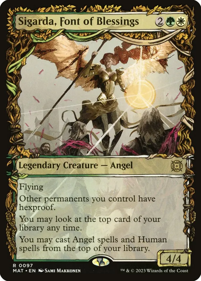 2023 March of the Machine: The Aftermath Sigarda, Font of Blessings rare #97 rare card image