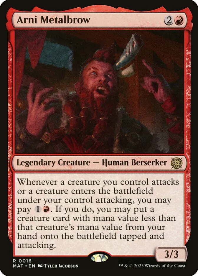 2023 March of the Machine: The Aftermath Arni Metalbrow rare #16 rare card image