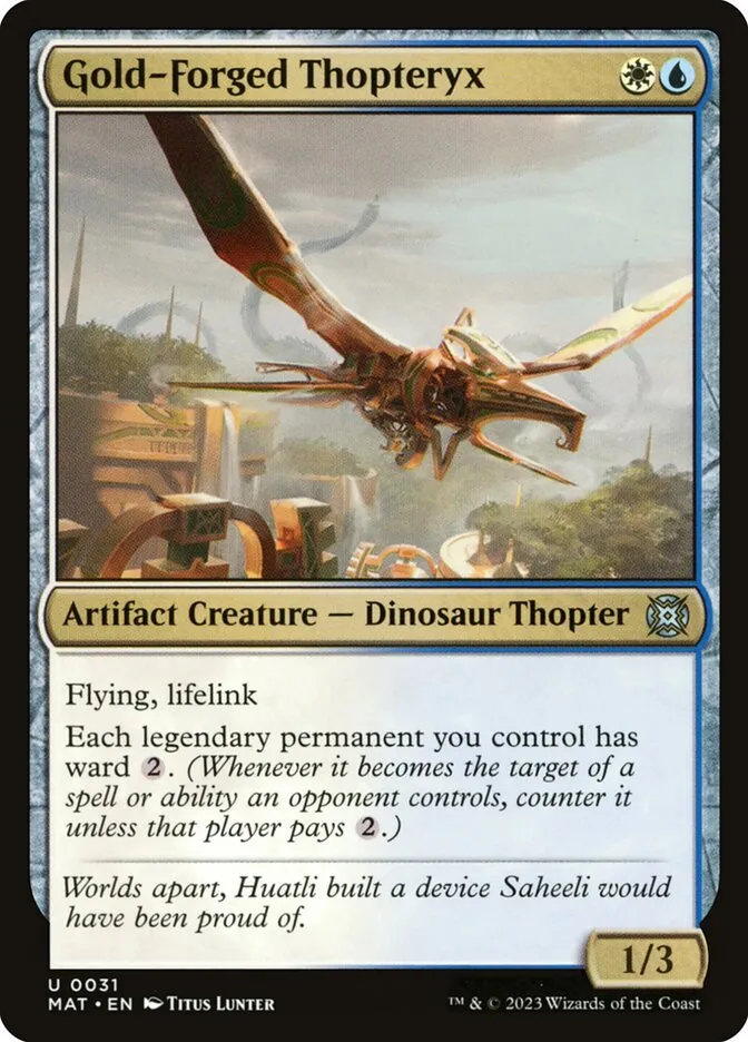 2023 March of the Machine: The Aftermath Gold-Forged Thopteryx uncommon #31 uncommon card image