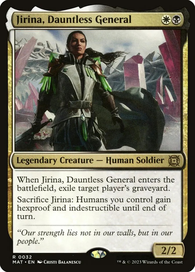 2023 March of the Machine: The Aftermath Jirina, Dauntless General rare #32 rare card image