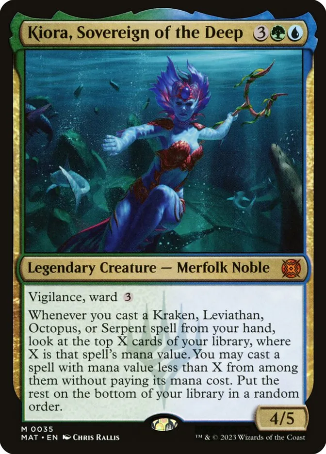2023 March of the Machine: The Aftermath Kiora, Sovereign of the Deep #35 mythic card image