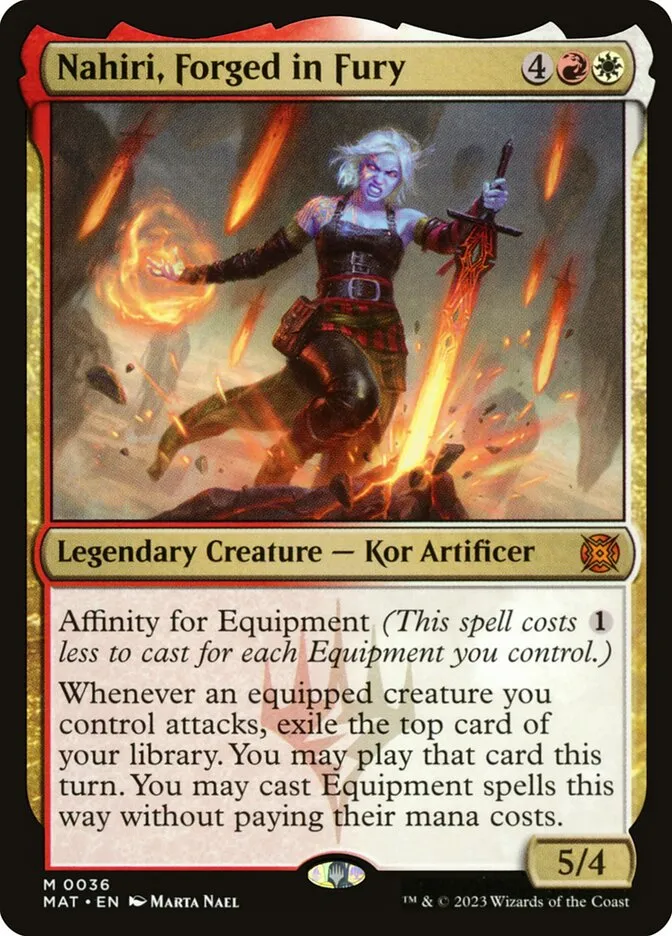 2023 March of the Machine: The Aftermath Nahiri, Forged in Fury #36 mythic card image