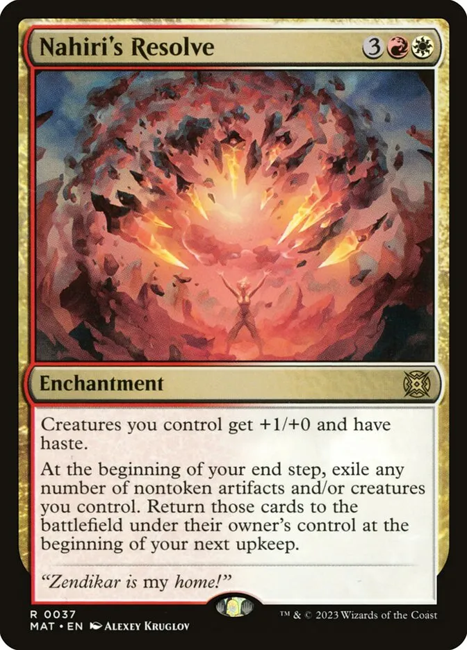 2023 March of the Machine: The Aftermath Nahiri's Resolve rare #37 rare card image