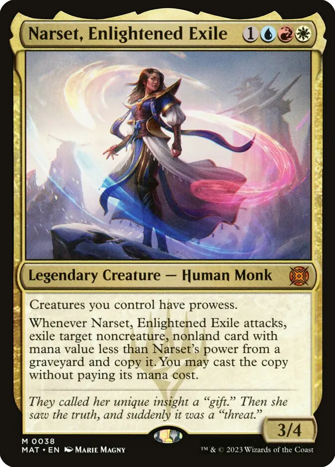 2023 March of the Machine: The Aftermath Narset, Enlightened Exile #38 mythic card image