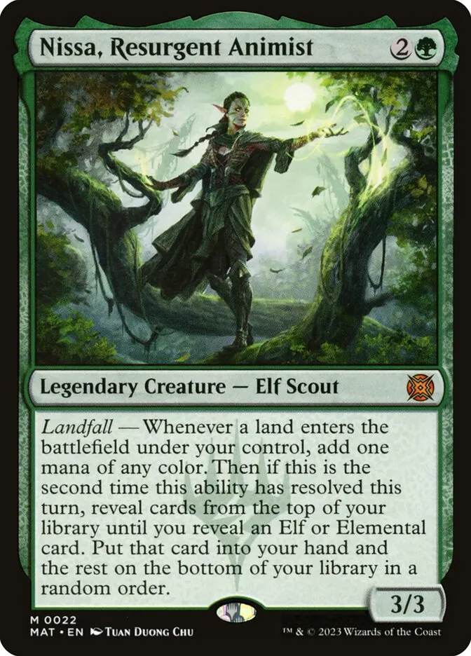 2023 March of the Machine: The Aftermath Nissa, Resurgent Animist #22 mythic card image