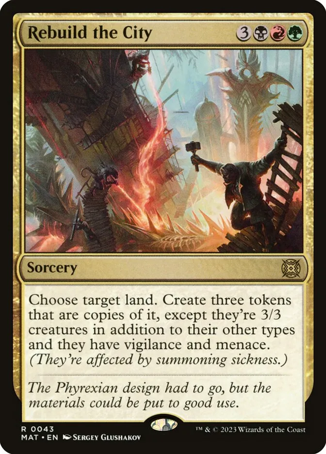 2023 March of the Machine: The Aftermath Rebuild the City rare #43 rare card image