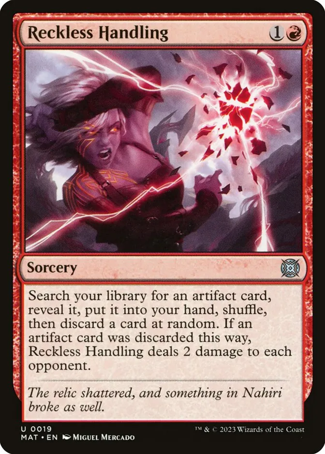 2023 March of the Machine: The Aftermath Reckless Handling uncommon #19 uncommon card image