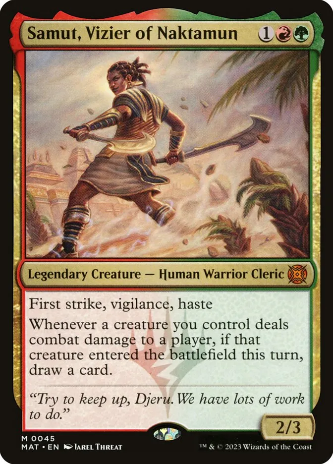 2023 March of the Machine: The Aftermath Samut, Vizier of Naktamun #45 mythic card image