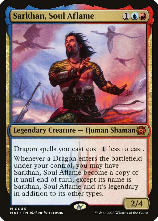 2023 March of the Machine: The Aftermath Sarkhan, Soul Aflame #46 mythic card image