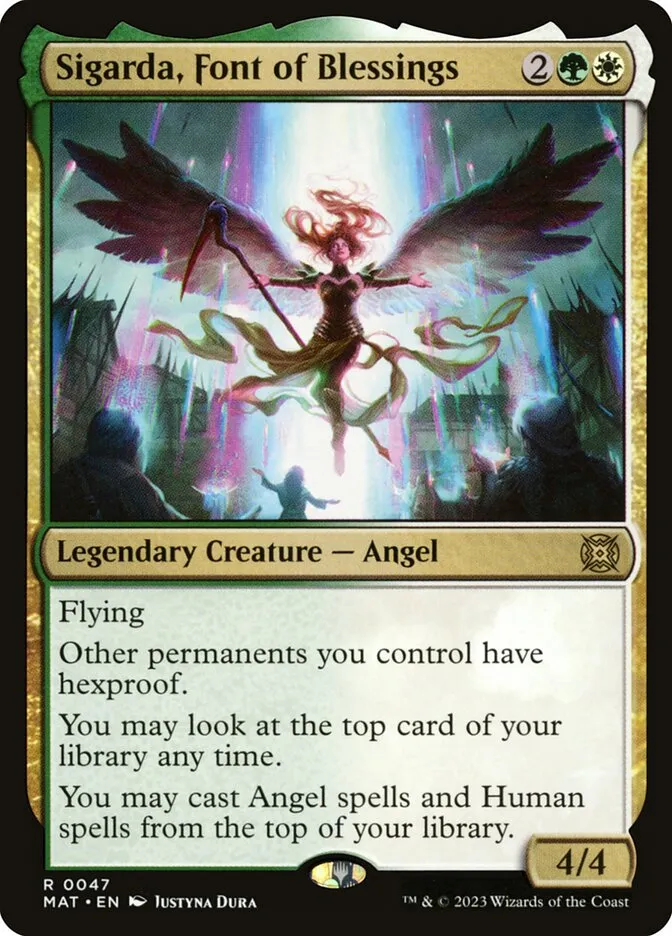 2023 March of the Machine: The Aftermath Sigarda, Font of Blessings rare #47 rare card image