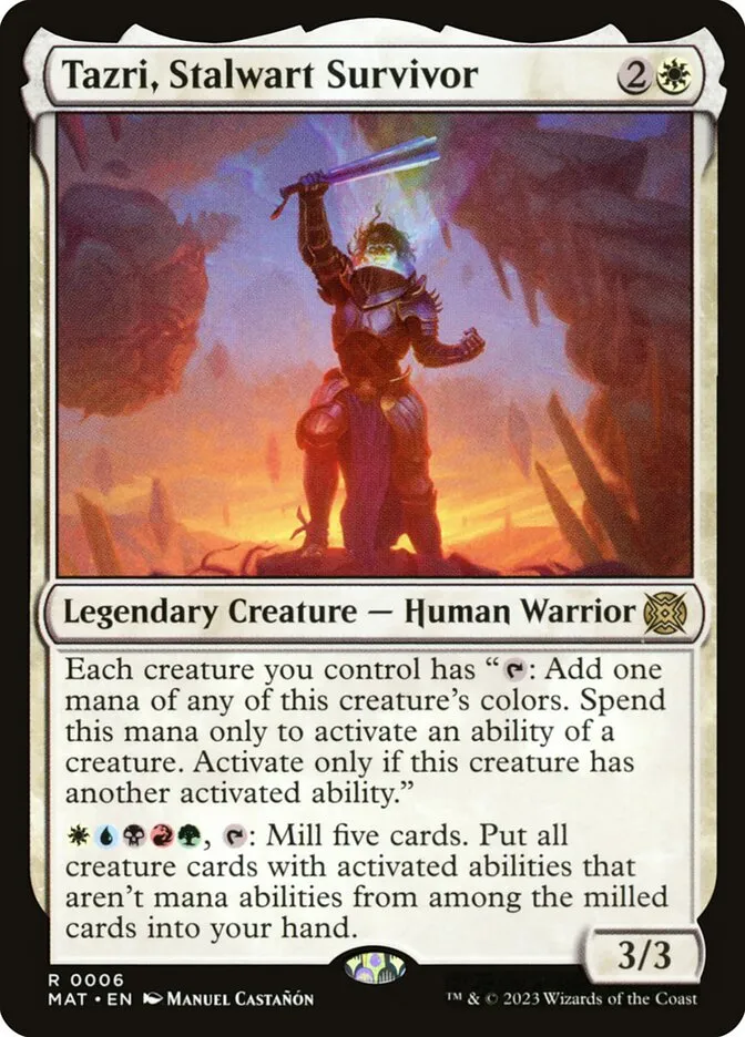 2023 March of the Machine: The Aftermath Tazri, Stalwart Survivor rare #6 rare card image