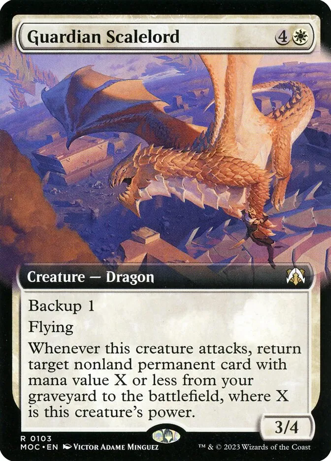2023 March of the Machine Commander Guardian Scalelord #103 rare card image