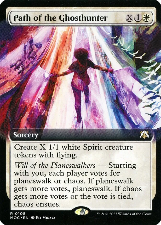 2023 March of the Machine Commander Path of the Ghosthunter #105 rare card image