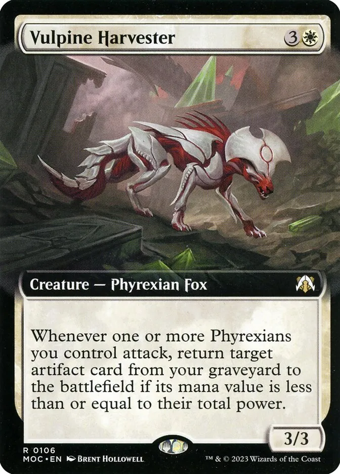 2023 March of the Machine Commander Vulpine Harvester #106 rare card image