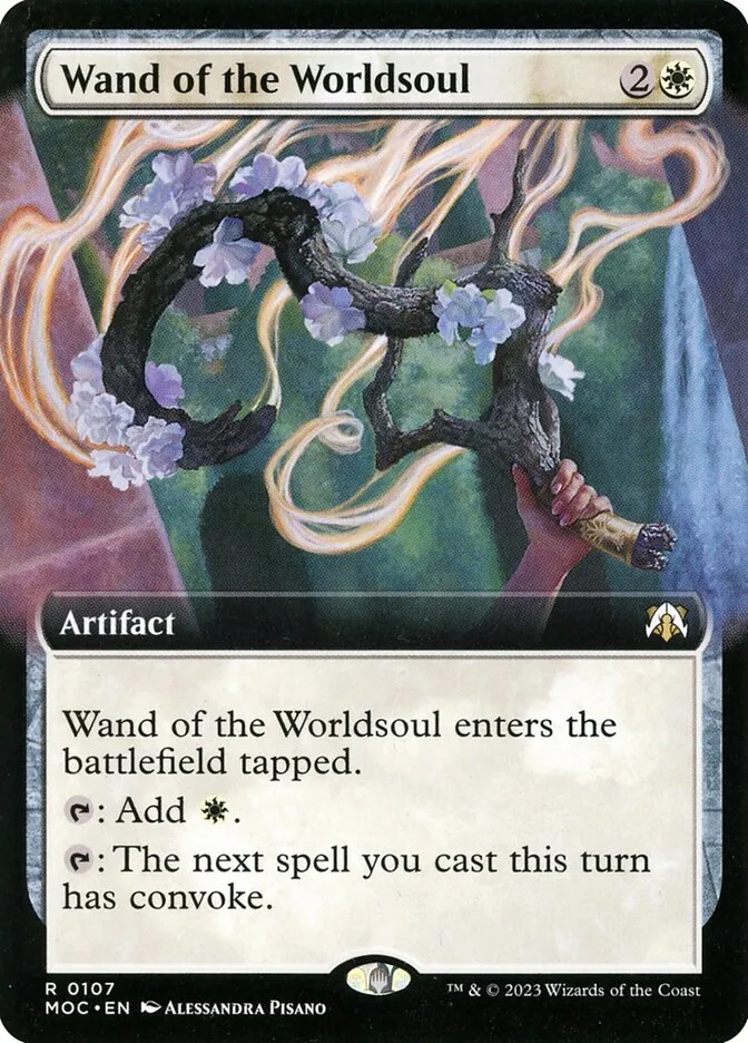 2023 March of the Machine Commander Wand of the Worldsoul #107 rare card image