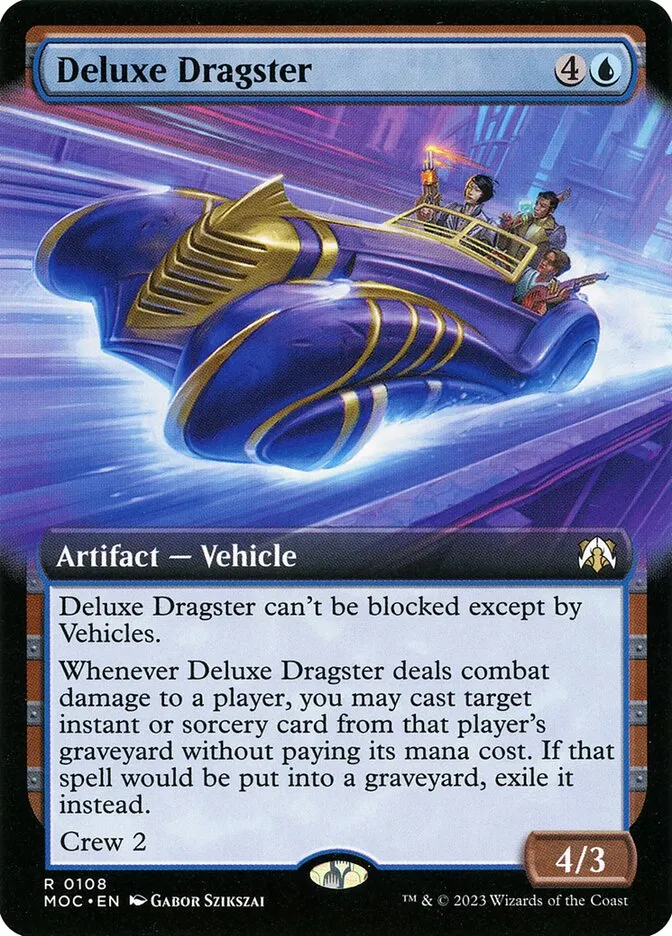 2023 March of the Machine Commander Deluxe Dragster #108 rare card image