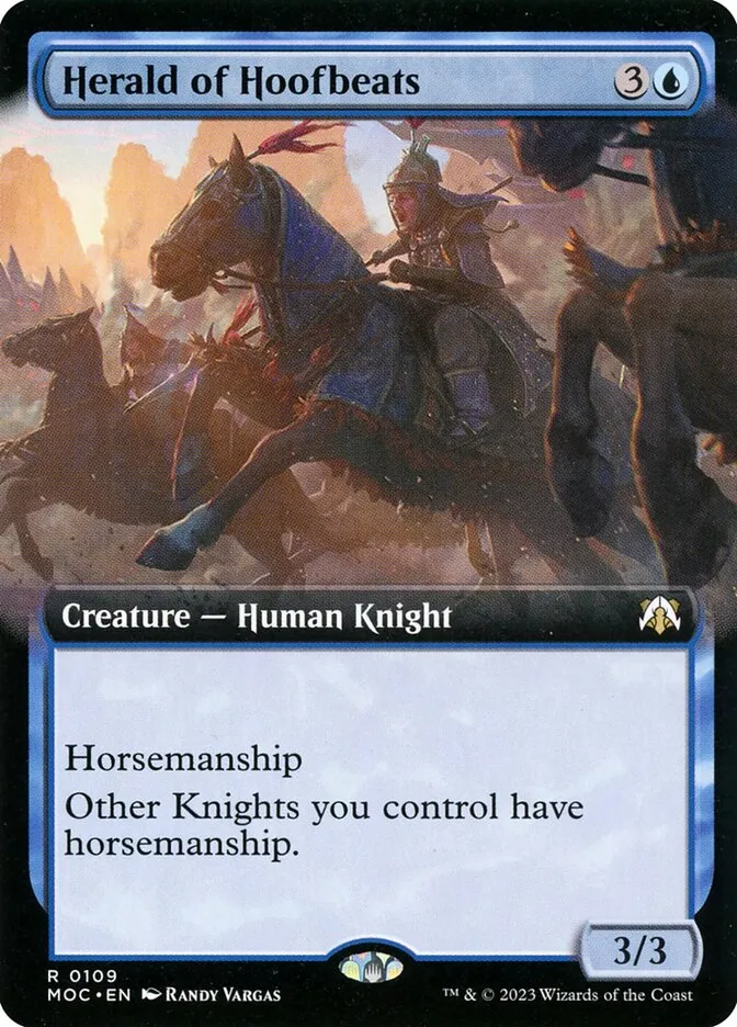 2023 March of the Machine Commander Herald of Hoofbeats #109 rare card image