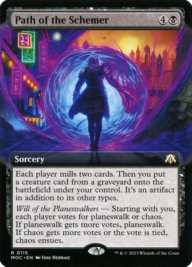 2023 March of the Machine Commander Path of the Schemer #115 rare card image