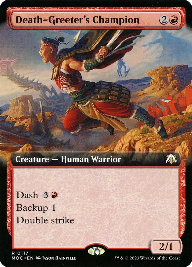2023 March of the Machine Commander Death-Greeter's Champion #117 rare card image