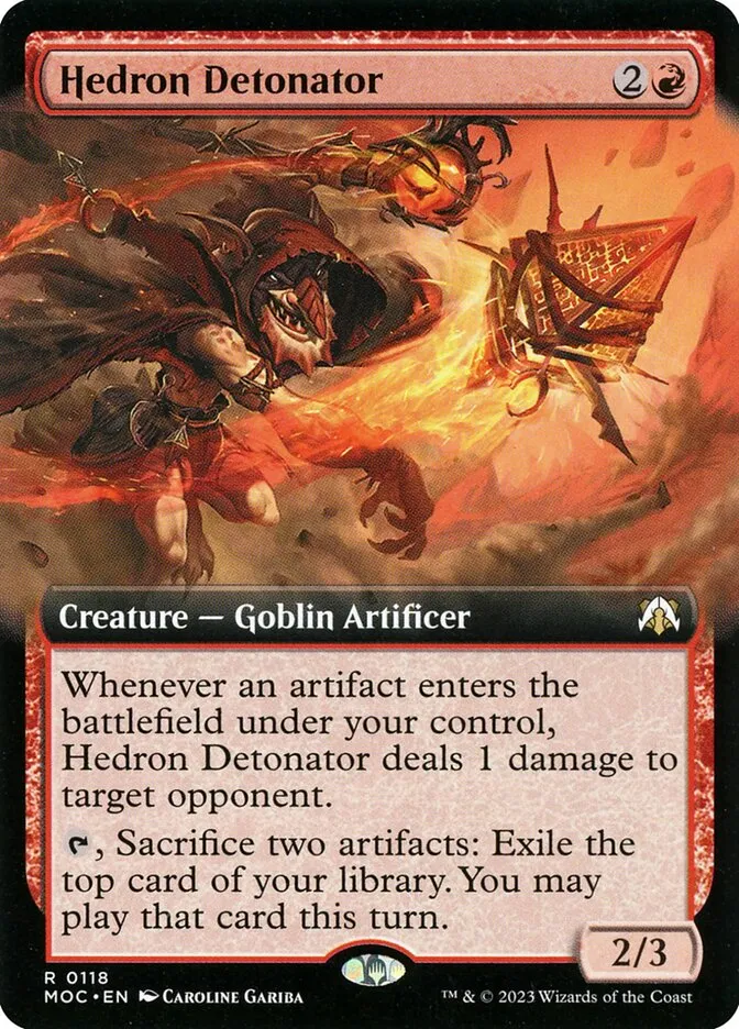 2023 March of the Machine Commander Hedron Detonator #118 rare card image