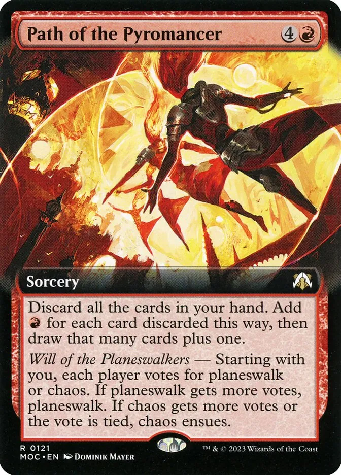 2023 March of the Machine Commander Path of the Pyromancer #121 rare card image