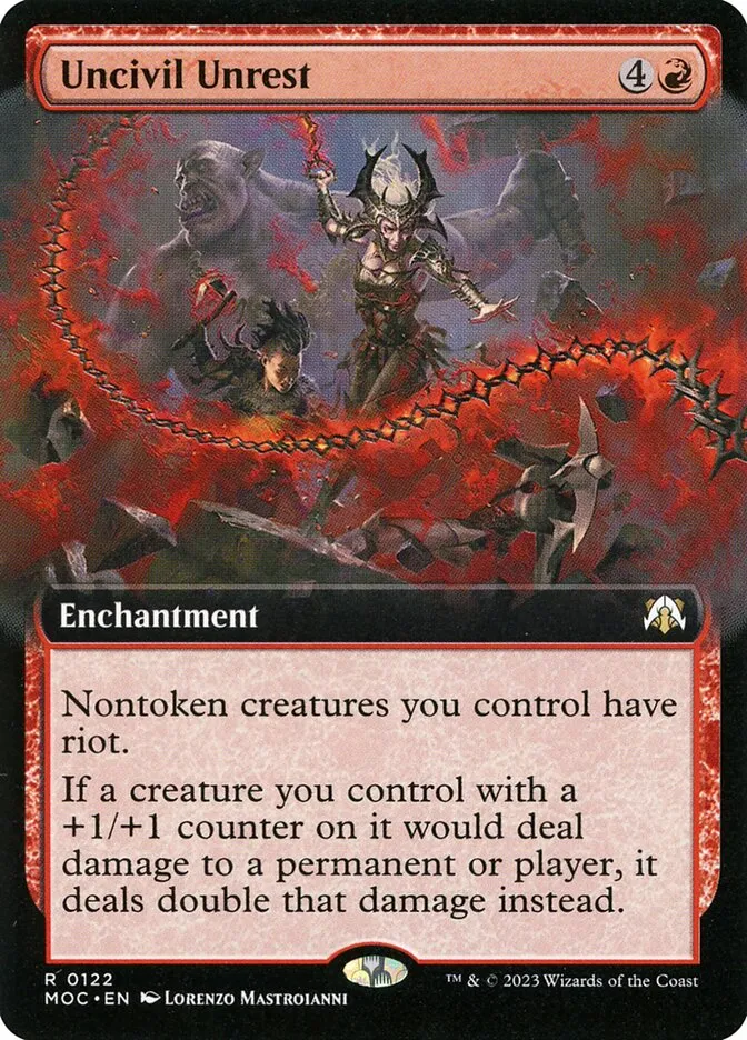 2023 March of the Machine Commander Uncivil Unrest #122 rare card image