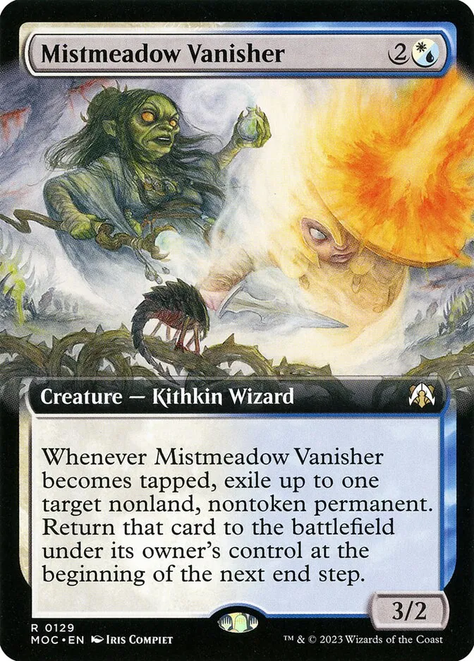 2023 March of the Machine Commander Mistmeadow Vanisher #129 rare card image
