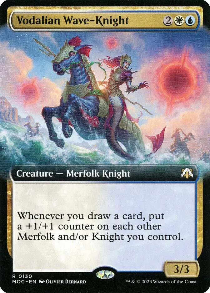 2023 March of the Machine Commander Vodalian Wave-Knight #130 rare card image