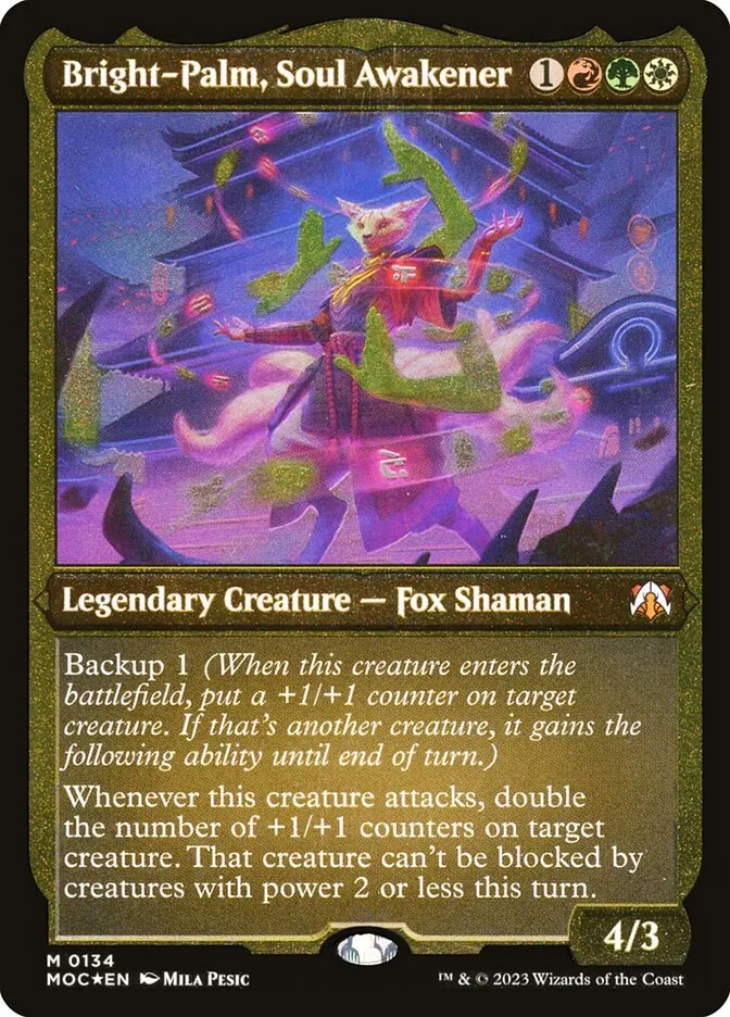 2023 March of the Machine Commander Bright-Palm, Soul Awakener #134 mythic card image