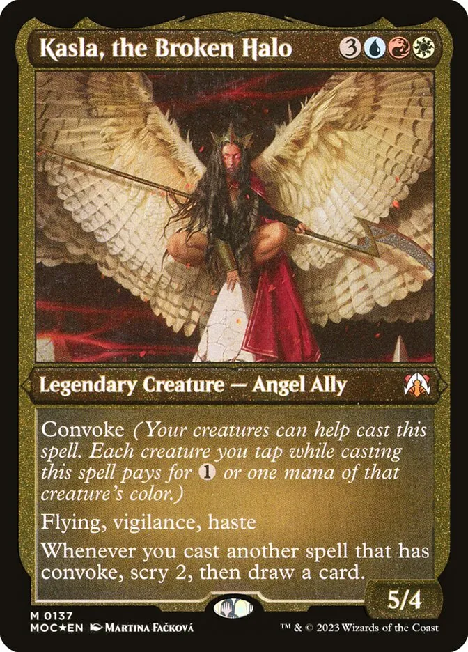 2023 March of the Machine Commander Kasla, the Broken Halo #137 mythic card image