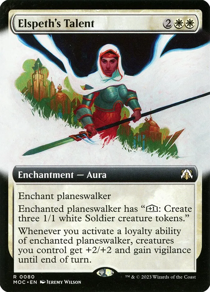 2023 March of the Machine Commander Elspeth's Talent #80 rare card image