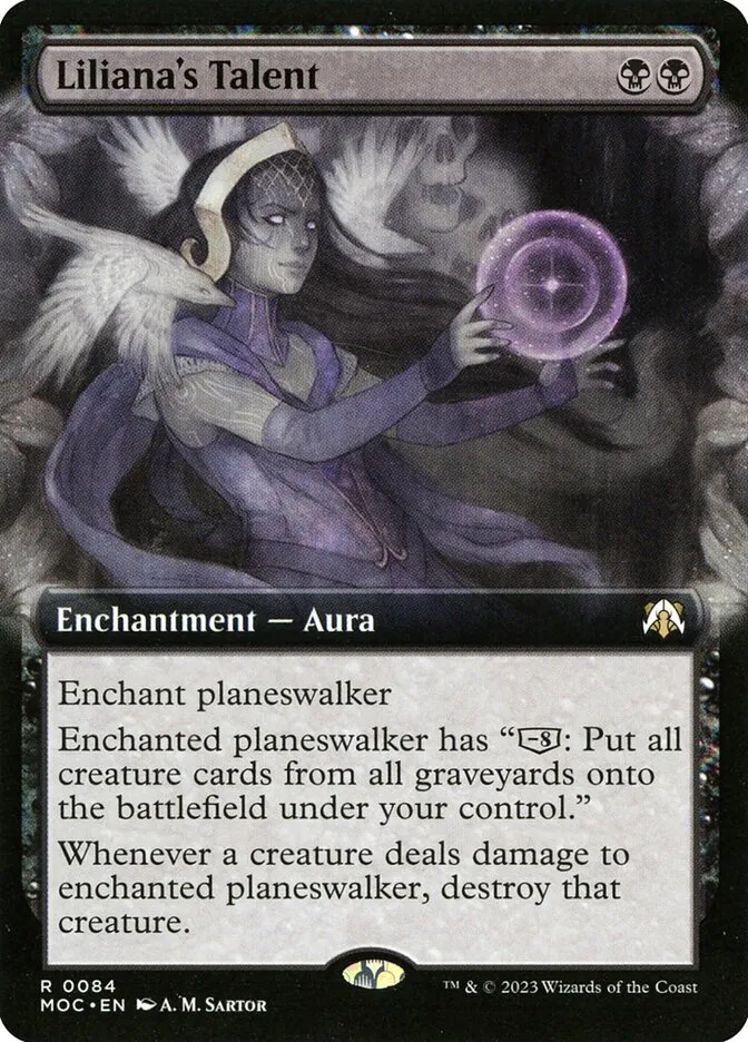 2023 March of the Machine Commander Liliana's Talent #84 rare card image