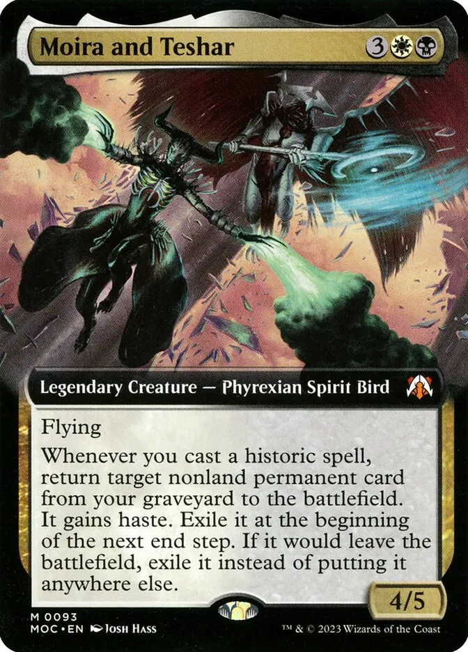 2023 March of the Machine Commander Moira and Teshar #93 mythic card image