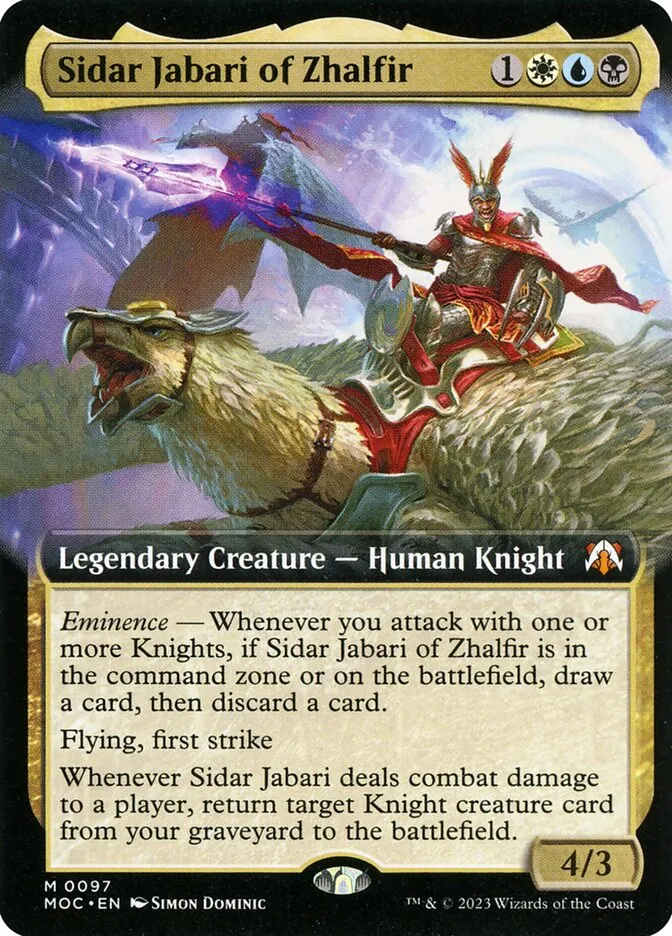 2023 March of the Machine Commander Sidar Jabari of Zhalfir #97 mythic card image