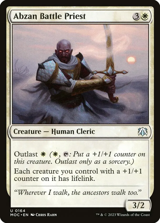 2023 March of the Machine Commander Abzan Battle Priest uncommon #164 uncommon card image