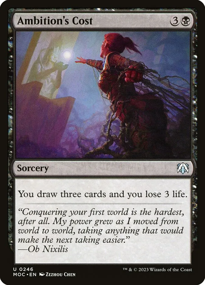 2023 March of the Machine Commander Ambition's Cost uncommon #246 uncommon card image